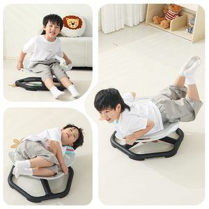 Chaise sensorielle pour tout-petits autistes, siège tournant lumineux pour enfants avec tabouret d'équilibre, jouet pivotant en plastique fabriqué en métal durable - Product Image 4