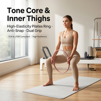 Anneau de Pilates en silicone avec logo personnalisé, Cercle Magique, poignées rembourrées, équipement d'entraînement de résistance pour le yoga et le renforcement du tronc, pour la maison et le studio
