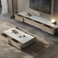 Meuble TV moderne et épuré pour petit appartement, style luxe léger, idéal pour tables basses dans le salon