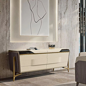 Tavolo <span class=keywords><strong>da</strong></span> <span class=keywords><strong>pranzo</strong></span> moderno rotondo in marmo veneziano marrone italiano di lusso in marmo reale tavolo - Product Image 4