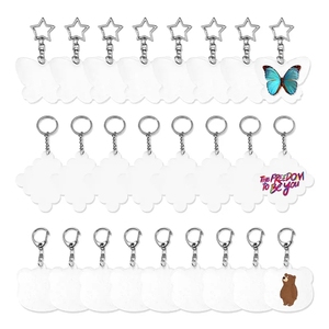 MELODY Wholesale Best Acrylic Keychain Blanks Resin Glitter Acrylic Keychain Diy Photo Painting Clear Blank Keychain Acrylic