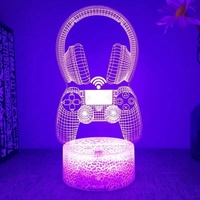 Casque de jeu 3D veilleuse LED maison 7 couleurs lampe pour enfants cadeau