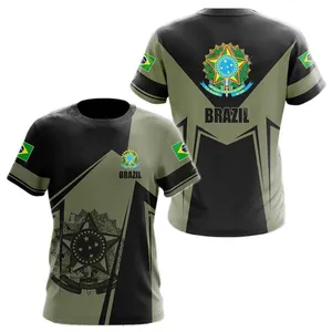 Personalisiertes Individual-Namen-Nummern-Spieltrikot Brasilien Flagge Fußball Designer Plus-Größe Kurzarm-Top Drop-Shipping Produkte 2023