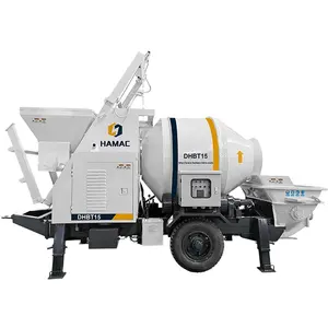 HAMAC portable mobile trailer cement mixer concrete pump mini concrete mixer with pump machine