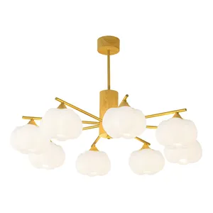 Lustre en <span class=keywords><strong>coton</strong></span> de style moderne minimaliste japonais Wabi-Sabi avec LED pour salon et salle à manger - Product Image 5