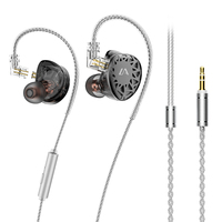 Écouteurs intra-auriculaires filaires Lafitear LF3 1DD pour la musique avec câble détachable, microphone et bouton de commande