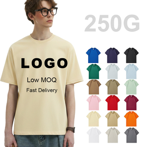เสื้อยืดคอกลมแขนสั้นผ้าฝ้ายแท้ 250 กรัม สีพื้นเรียบ หนานุ่ม ทรงโอเวอร์ไซส์ ไซส์พลัส พร้อมส่ง ขายส่ง - Product Image 1