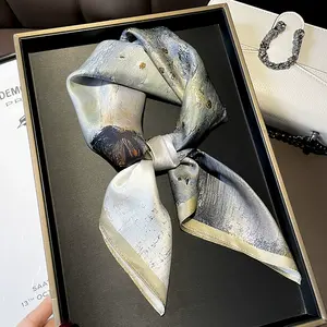 High Quality 70*70cm Luxury 100% Real <b>Silk</b> <b>Scarf</b> <b>square</b> <b>Scarves</b> High-end Gifts for Women YKH0010 - Product Image 1