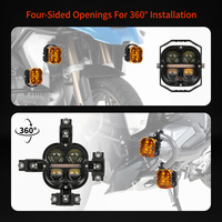 Phare LED Moto Super Lumineux Jaune Faisceau Haut/Bas 120W 3 Pouces pour Moto Tout-Terrain, Feu Auxiliaire Antibrouillard pour GN125 GSX250 R 1300 GS RS