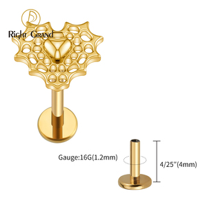 ASTM F136 Titanium 16G Spider Web tim phẳng trở lại Bông tai sụn Helix tragus Conch <span class=keywords><strong>Monroe</strong></span> Medusa <span class=keywords><strong>labret</strong></span> xuyên - Product Image 6