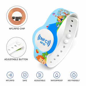 Pulsera de Seguridad Ajustable con NFC RFID para Niños, para Parques de Atracciones, para un Acceso Rápido e Identificación - Product Image 1