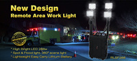 Lampes d'extérieur sur roues pour zones isolées 360 °   Projecteur réglable à faisceau large et focalisé, éclairage d'urgence pour les chantiers de construction et les événements sportifs