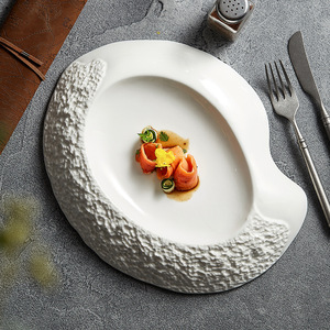 Assiette de service en céramique irrégulière pour plats froids, pâtes, salades de fruits, sushis, soupes, purées – Idéale pour clubs, restaurants et repas à domicile - Product Image 3