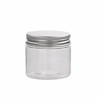 Pot cosmétique en plastique PET transparent de 100g, 250g, 500g, contenants pour crème pour le visage avec couvercle blanc, noir ou argent