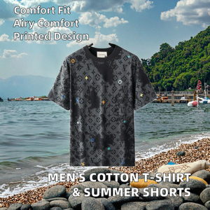 Camiseta Casual de Manga Corta para Hombre, 100% Algodón, con Estampado, Pantalones Cortos de Verano, Impresión Serigráfica, Tela de Lona - Product Image 2