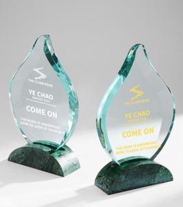 Adl thiết kế mới K9 chất lượng cao bán buôn rõ ràng Tinh thể thủy tinh đá cẩm thạch đá Trophy lá hình dạng - Product Image 2