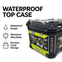 Top case de moto étanche, coffre arrière en alliage d'aluminium, sacoches de rangement pour moto, accessoire de coffre