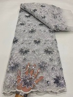Paillettes Tulle dentelle verte séquence africaine dentelle tissu de haute qualité nigérian français filet dentelle tissu