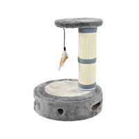 Petstar Lit et griffoir 2-en-1 pour chat, avec poteau en sisal détachable, plateau de jeu interactif, arbre à chat vertical