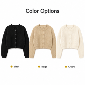 Suéter Cárdigan de Punto de Moda Invernal para <span class=keywords><strong>Mujer</strong></span>, Estilo Urbano, Color Rosa a Rayas, Mangas Largas Tipo Linterna, Holgado - Product Image 4