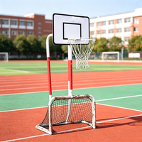 Structure Métallique 2-en-1 : Ensemble de Jeu Basket et Football Portable et Réglable pour Entraînement Sportif en Extérieur – Vente Directe Usine