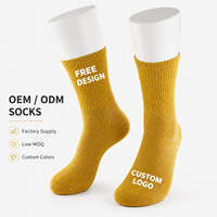 Chaussettes mi-mollet côtelées personnalisées avec logo imprimé double position sur le devant, en fil pailleté, tricot métallique brillant, style décontracté, OEM