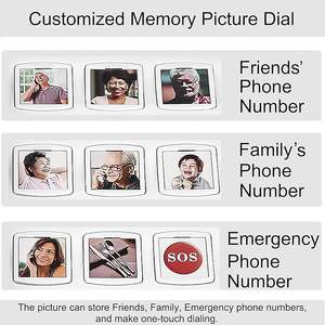 <span class=keywords><strong>Téléphone</strong></span> à gros boutons pour personnes âgées, <span class=keywords><strong>téléphone</strong></span> <span class=keywords><strong>fixe</strong></span> filaire avec fonction mains libres et 9 groupes de mémoire photo - Product Image 4