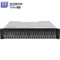 戴尔EMC PowerVault ME424存储24X2.5英寸驱动器托架 (12Gb SAS) 2U机架服务器12LFF RAID 50 580W ESATA端口RJ-45有现货