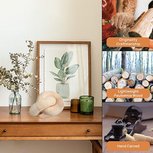 Decorazione con nodo in legno a 2 anelli-decorazione a catena da tavolino, stile moderno retrò minimalista rurale bohémien intagliato a mano - Product Image 2