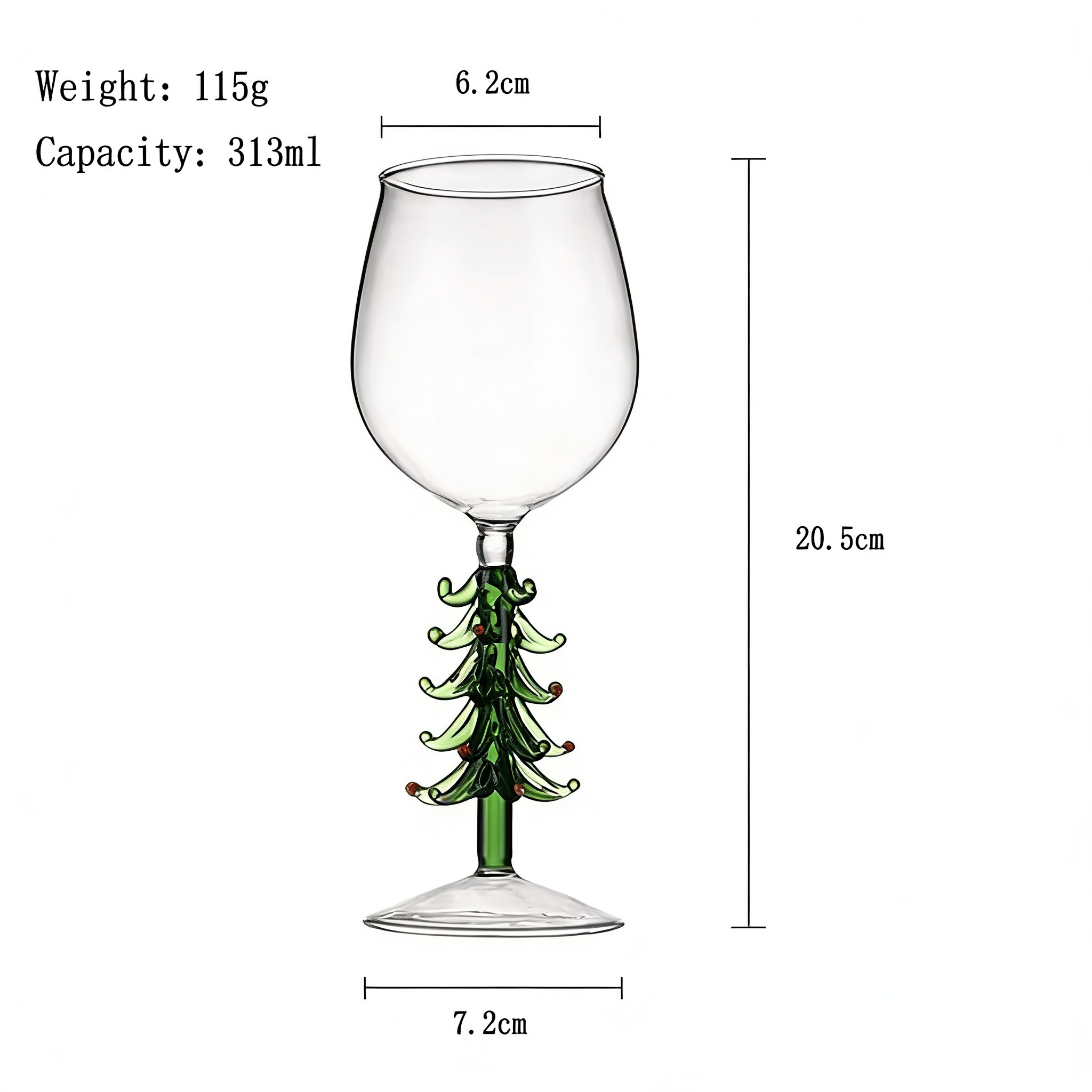 Christmas tree stemware