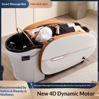 Lit de massage pliable électrique en PVC au design moderne pour salon de coiffure, barbier, spa, soin intelligent du cuir chevelu à la vapeur thaïlandaise
