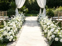 Guirlande de fleurs artificielles en soie d'eucalyptus blanc et vert de 2 m de long, directement de l'usine, pour cérémonie de mariage, allée, table, centre de table