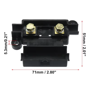 Caja de Fusibles Universal para Aire Acondicionado de Automóvil, <span class=keywords><strong>Portafusibles</strong></span> de 1 Vía con Perno de Horquilla Pequeño, Base de Fusibles de 60V 36V 24V 12V, Color Negro ANS-H2 - Product Image 2