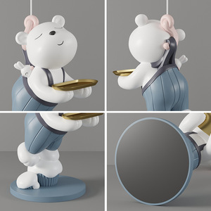 Grand plateau décoratif en forme d'ours agressif, doux pour la décoration de la zone du canapé du salon, idéal comme cadeau de pendaison de crémaillère - Product Image 3