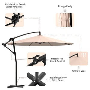 Sombrilla de <span class=keywords><strong>Patio</strong></span> Tipo Banana de 10 Pies, Resistente al Viento y al Agua, con Soporte Desplazable, para Jardín, Terraza o <span class=keywords><strong>Patio</strong></span> Trasero - Product Image 3