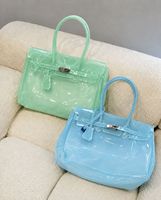 Bolso de TPU de Color Sólido Tipo Jelly para el Verano, Bolso de Mano para Computadora, Bolso de Hombro Mediano a la Moda para Mujer