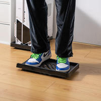 Stand Komputer Mobile Dua Tingkat dengan Roda, Penyangga CPU PC Beroda di Bawah Meja dengan Slot Ventilasi & Desain Anti-Selip
