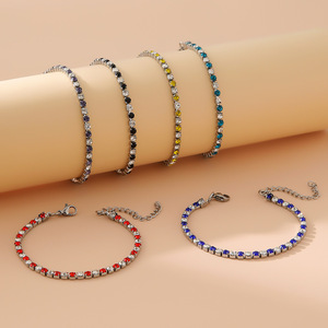 Nuovo Bracciale in Acciaio Inossidabile con Diamanti da 3MM e Colori Alternati per Uomo e Donna, Gioiello con Diamanti d'Acqua - Product Image 1