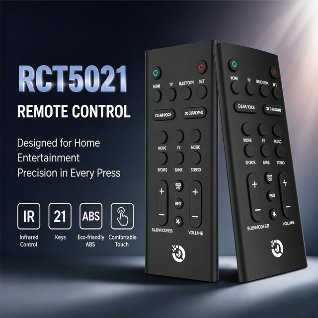 JCXK RCT5021 21 Keys IR Remote Control for TV Silicone Button OEM ODM Replacement Remote CR2025 Battery Long Range