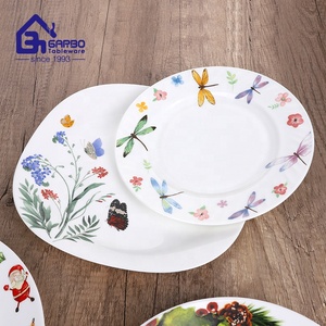 Assiette à dîner ronde en verre opale blanc de 10,5 pouces, en verre trempé de Chine, personnalisable avec impression, vente en gros, assiette en verre opale laiteux - Product Image 5