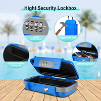 Coffre-fort portable avec chaîne amovible, coffre-fort de plage antivol, boîte à cadenas à combinaison étanche pour les voyages