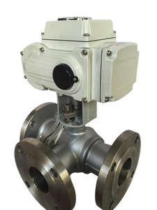 Válvula de Bola Motorizada de 3 Vías, Tipo T L, 220V 24V, Acero Inoxidable WCB CF8M, con Brida - Product Image 3