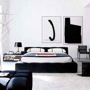 2M White <b>Velvet</b> <b>Fabric</b> Italian Design Upholstered Ottoman Bed <b>Fabric</b> Queen Bed Frame With Tufted Headboard and Bedfoot for Sale - Product Image 4