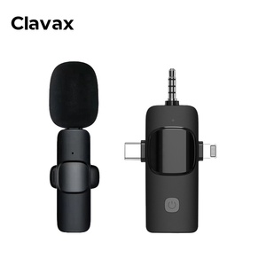 Clavax ไมโครโฟนลาวาเลียร์ไร้สายขนาดเล็ก CLLM-K15มีปกเสื้อไมค์กลางแจ้งวิดีโอสั้นไมโครโฟนลดเสียงรบกวน - Product Image 1