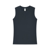 Débardeur de sport pour homme, été, 230 g/m², 100 % coton, coupe ample, respirant, sans manches, couleur unie, personnalisable avec logo