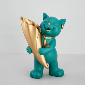 Vase à fleurs en résine chat porte-bonheur, peint à la main, écologique, <span class=keywords><strong>prix</strong></span> d'usine, vente en gros, pour la rentrée scolaire, Noël, chambre à coucher, table de chevet - Product Image 3