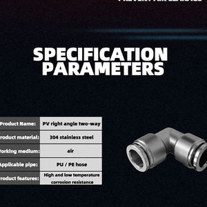 <span class=keywords><strong>PL</strong></span> Elbow Quick Connect Fittings 90-Grad-Push-to-Connect-Luft anschlüsse Gewinde Pneumatisch Push-In-Schnellanschluss-Rohr verschraubungen - Product Image 2