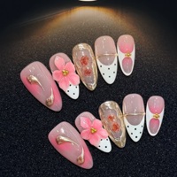Faux ongles faits à la main avec strass, vente en gros, fournisseur, étiquette privée, boîte d'emballage pour faux ongles