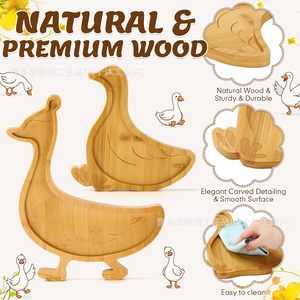 ชุดถาดเสิร์ฟรูปเป็ดไม้ Silly Goose ทำจากไม้ธรรมชาติ ปลอดภัยสำหรับอาหาร ใช้ตกแต่งได้ - Product Image 4