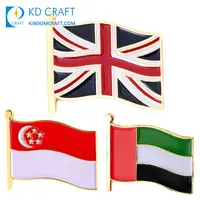 Pino de lapela de esmalte de metal, barato, personalizado, broche de bandeira, singapura uae, portugal, árabe, inglaterra, reino unido